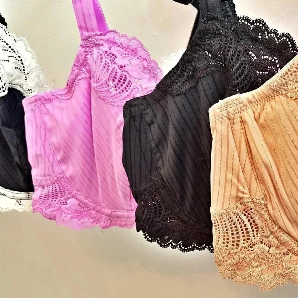 36DD Paramour 115353 Stripe Delight UW Bra Black NWT‎